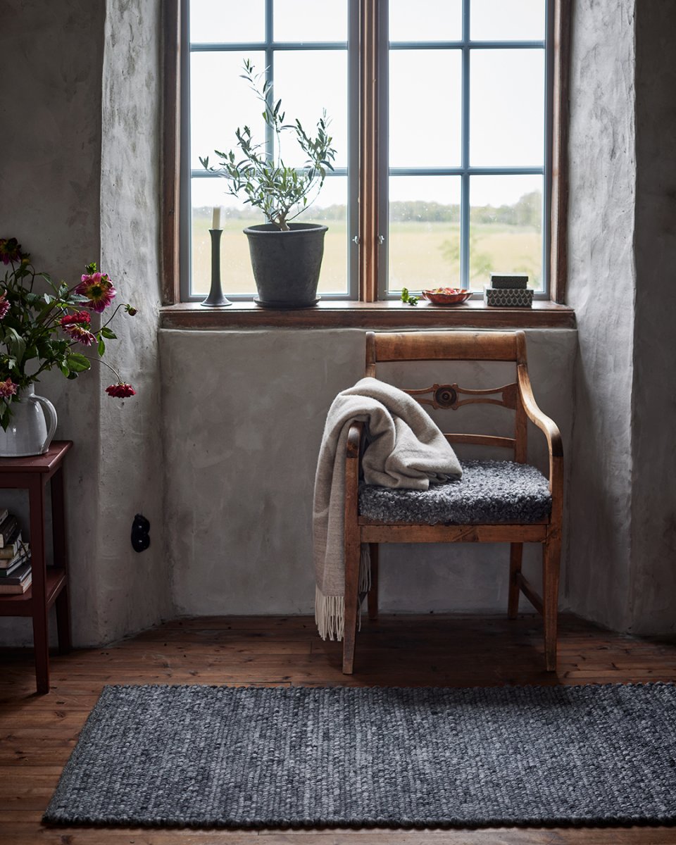 Løber Merino Tæppe 80x150cm - Granit
