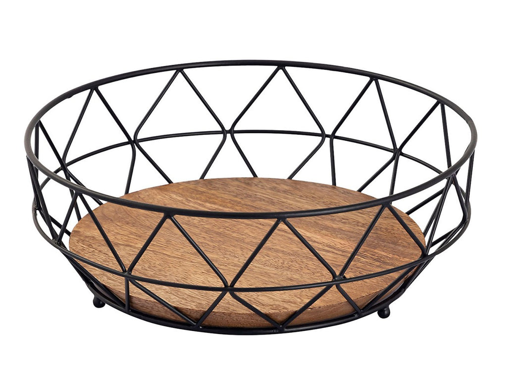 Frugtkurv Sæt 2 Stykker ø 28 H 10 cm Metal sort - Nordic Unique