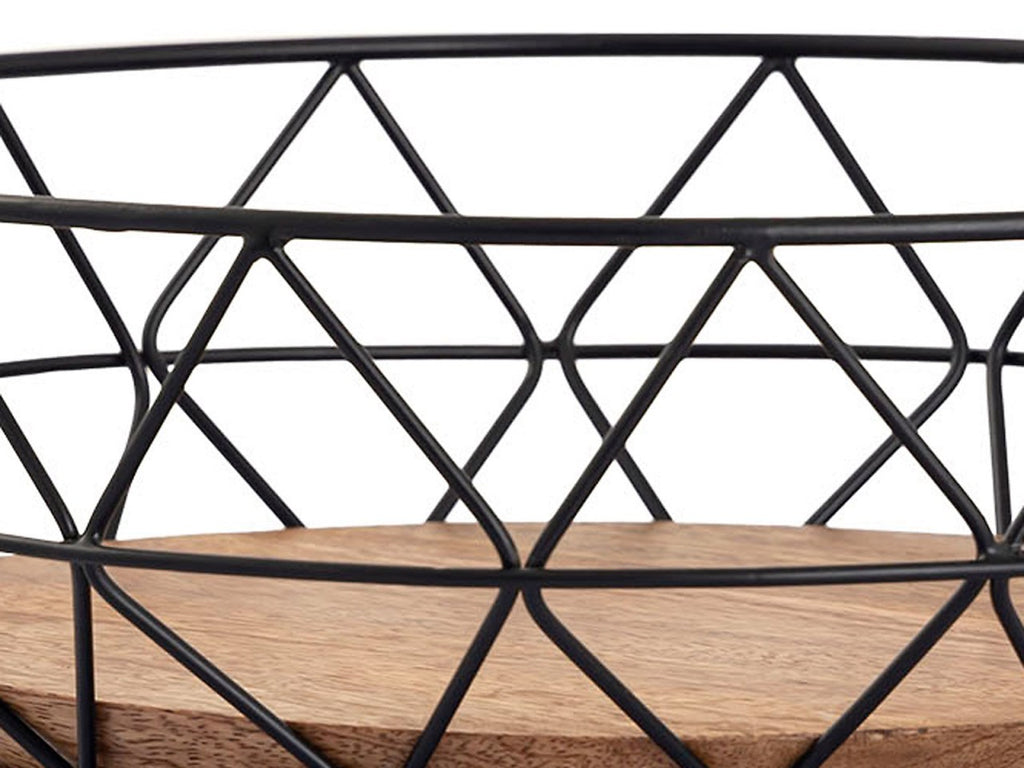 Frugtkurv Sæt 2 Stykker ø 28 H 10 cm Metal sort - Nordic Unique