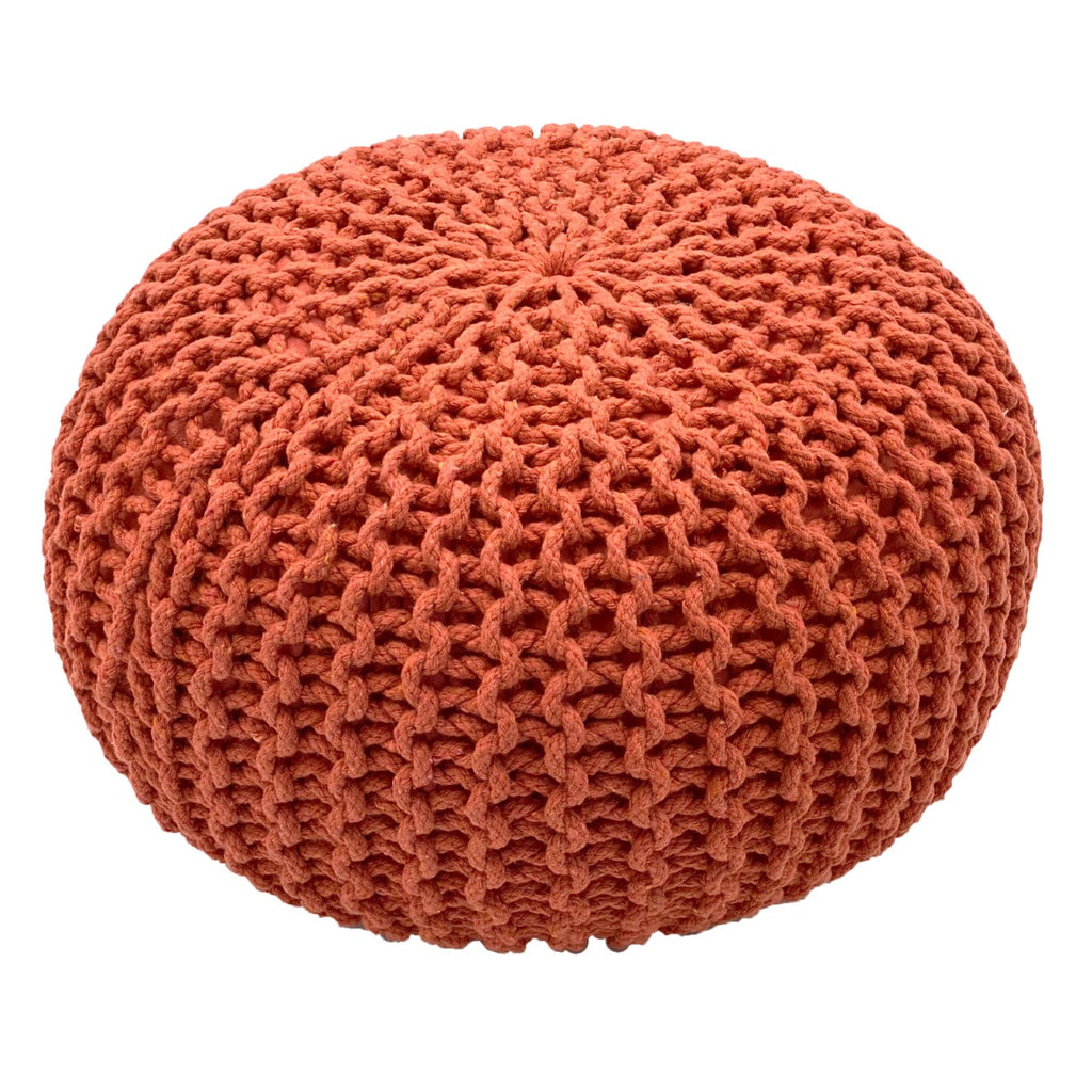 Puf/strikpuf grovstrik Ø55x37cm terracotta
