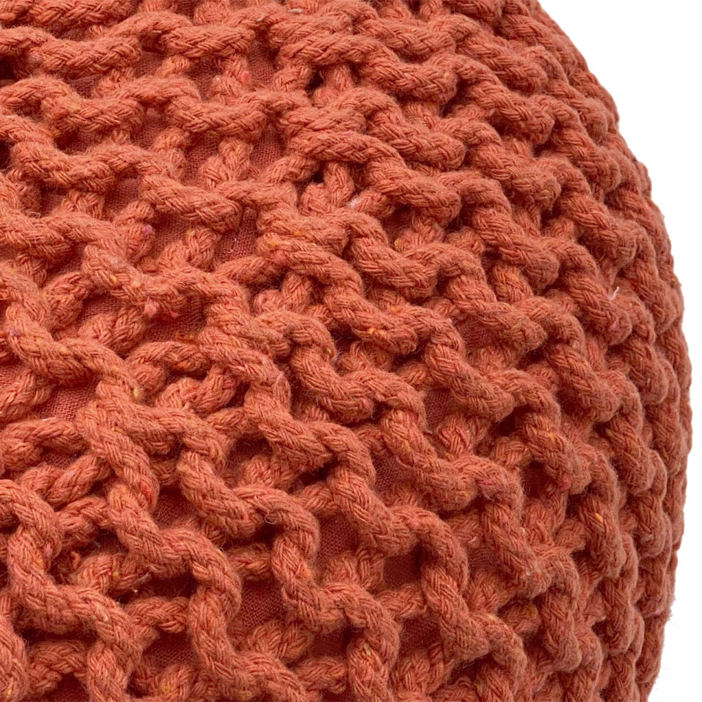 Puf/strikpuf grovstrik Ø55x37cm terracotta