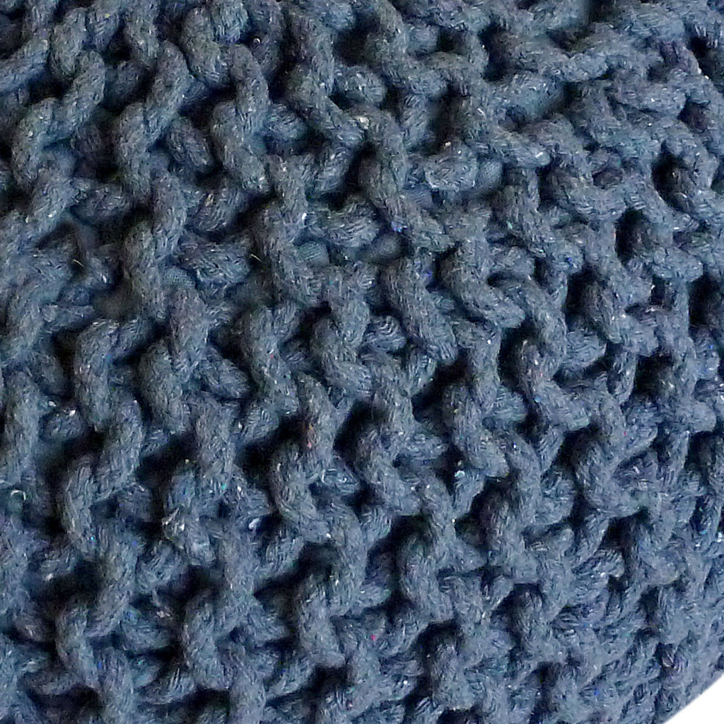 Puf/strikpuf grovstrik Ø55x37cm mørkeblå - Nordic Unique