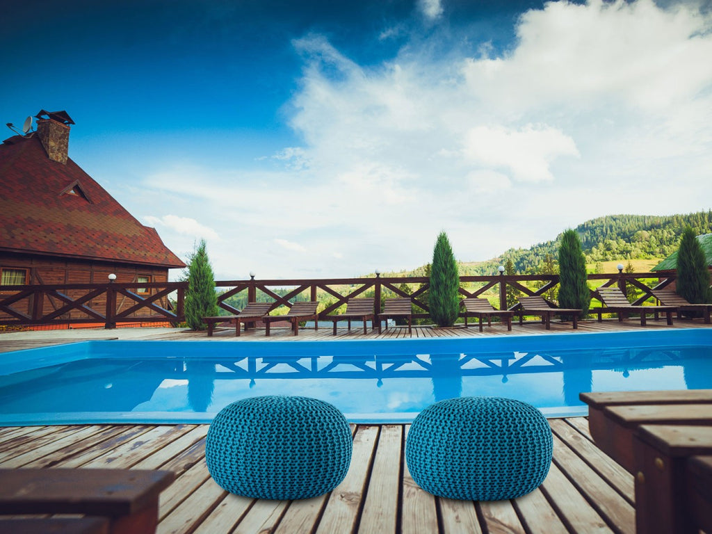 Puf/strikpuf premium Ø45cm 100% vandtæt blå - Nordic Unique