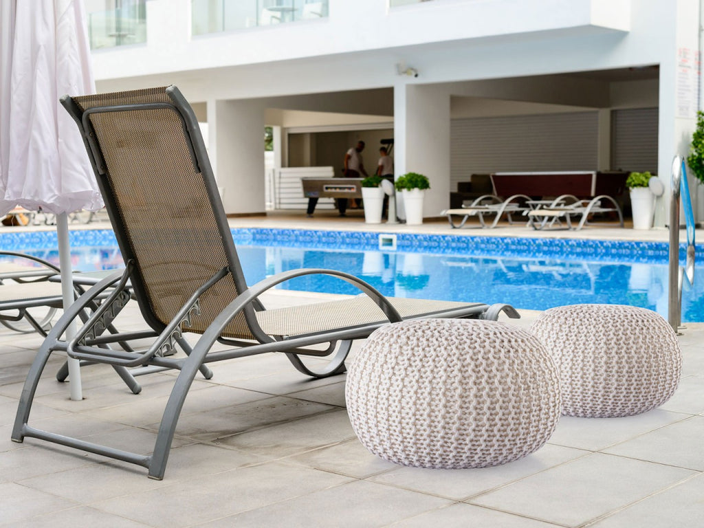 Puf/strikpuf premium Ø45cm 100% vandtæt beige - Nordic Unique