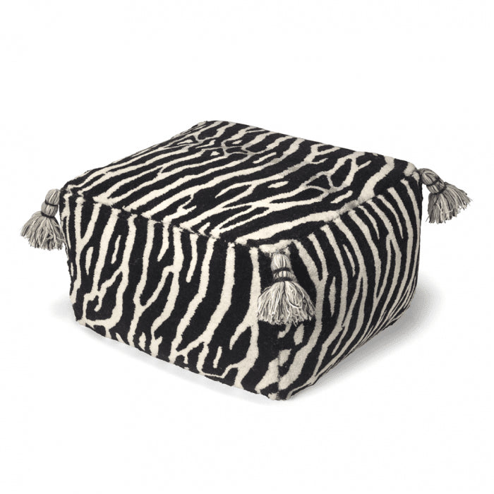 Puf Zebra Sort/Hvid