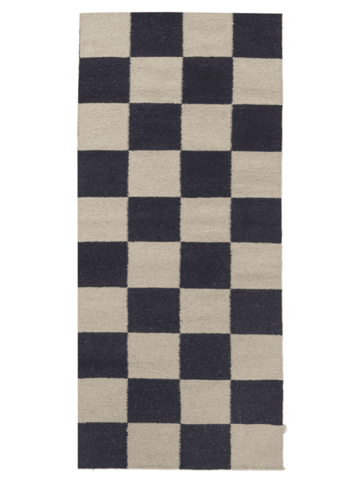 Løber Firkant 80x200 Sort/Naturlig