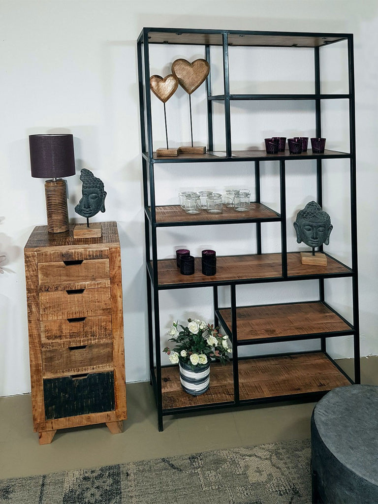 Skuffekommode B40xH92 cm i mangotræ - Nordic Unique