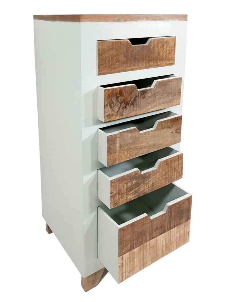 Skuffekommode B40xH92 cm i mangotræ - Nordic Unique