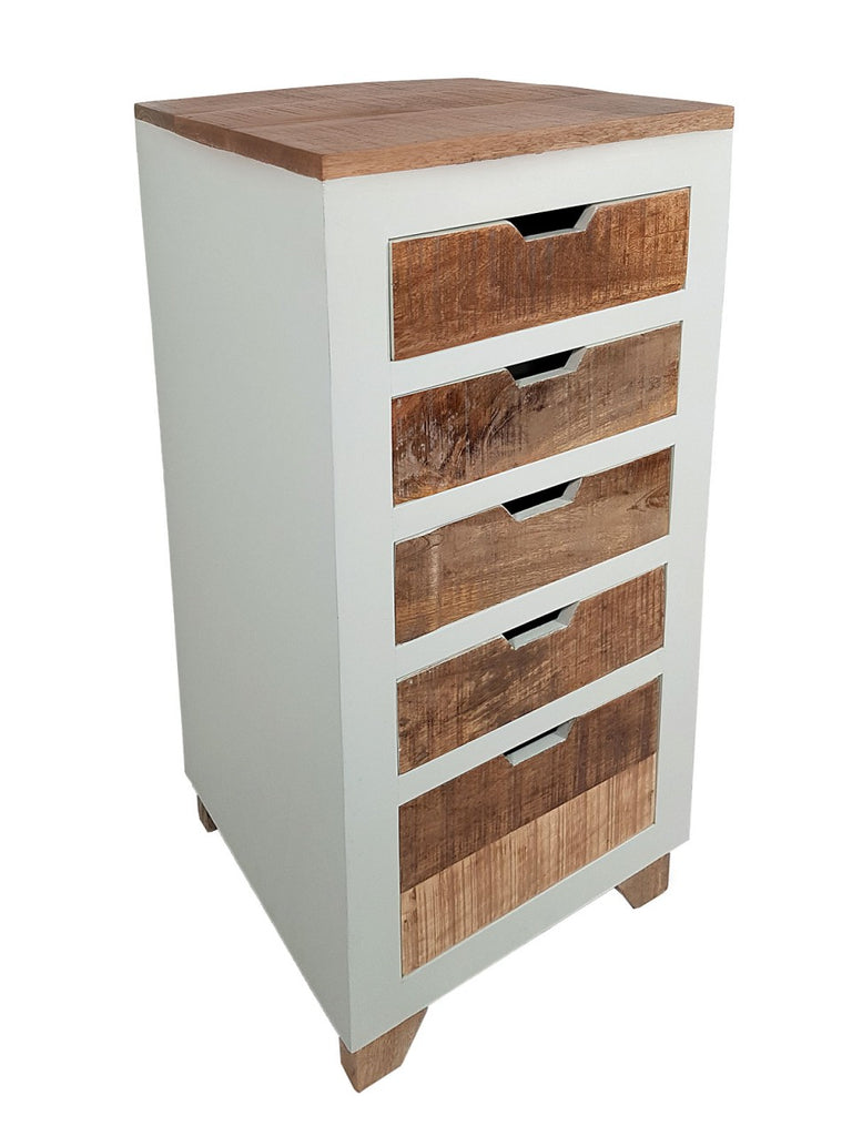 Skuffekommode B40xH92 cm i mangotræ - Nordic Unique