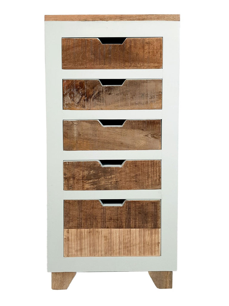 Skuffekommode B40xH92 cm i mangotræ - Nordic Unique