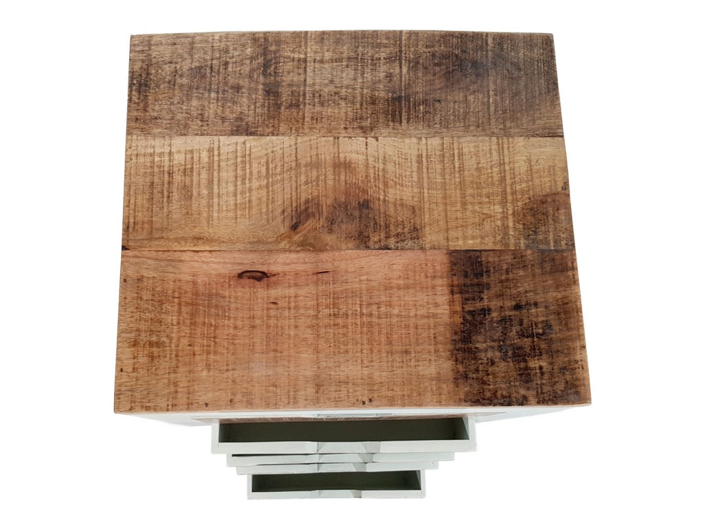 Skuffekommode B40xH92 cm i mangotræ - Nordic Unique