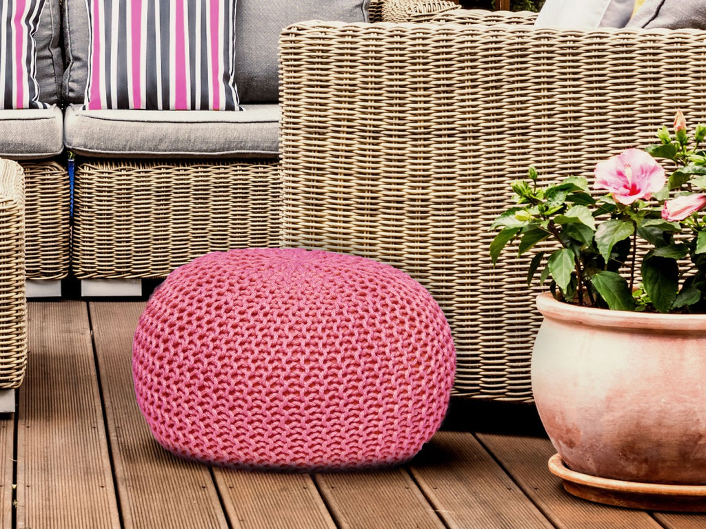 Puf/strikpuf premium Ø55cm 100% vandtæt pink