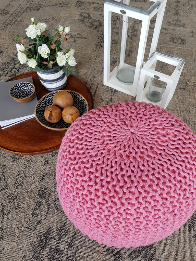 Puf/strikpuf premium Ø55cm 100% vandtæt pink