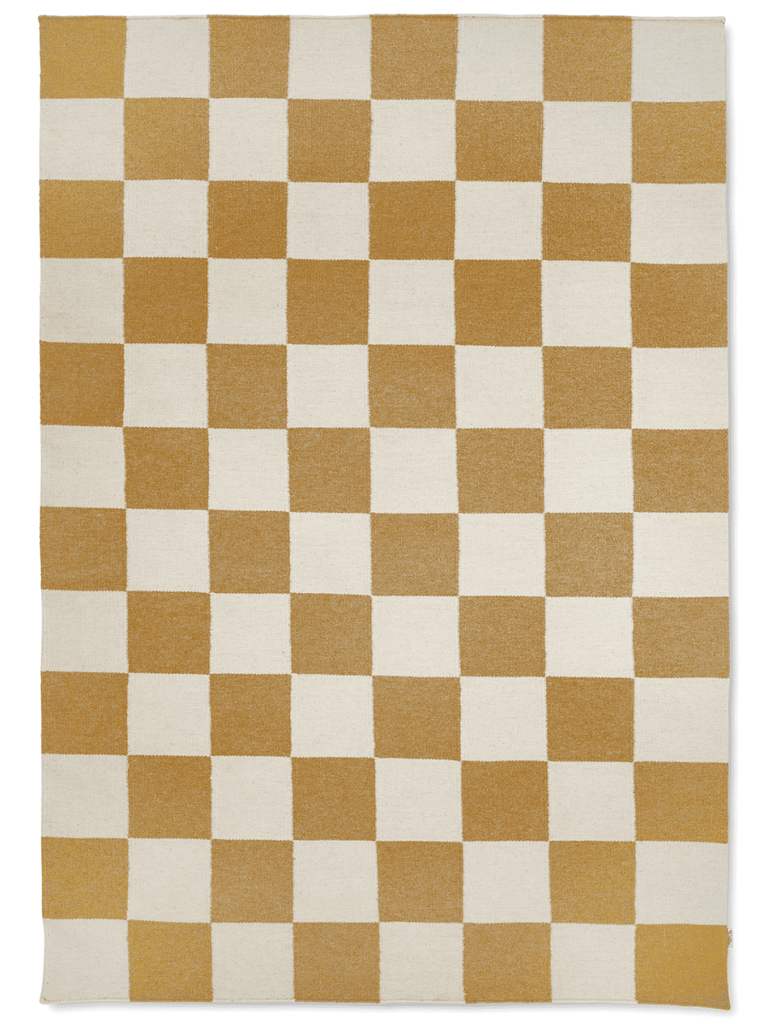 Kvadrater 200x300 Gul/Hvid