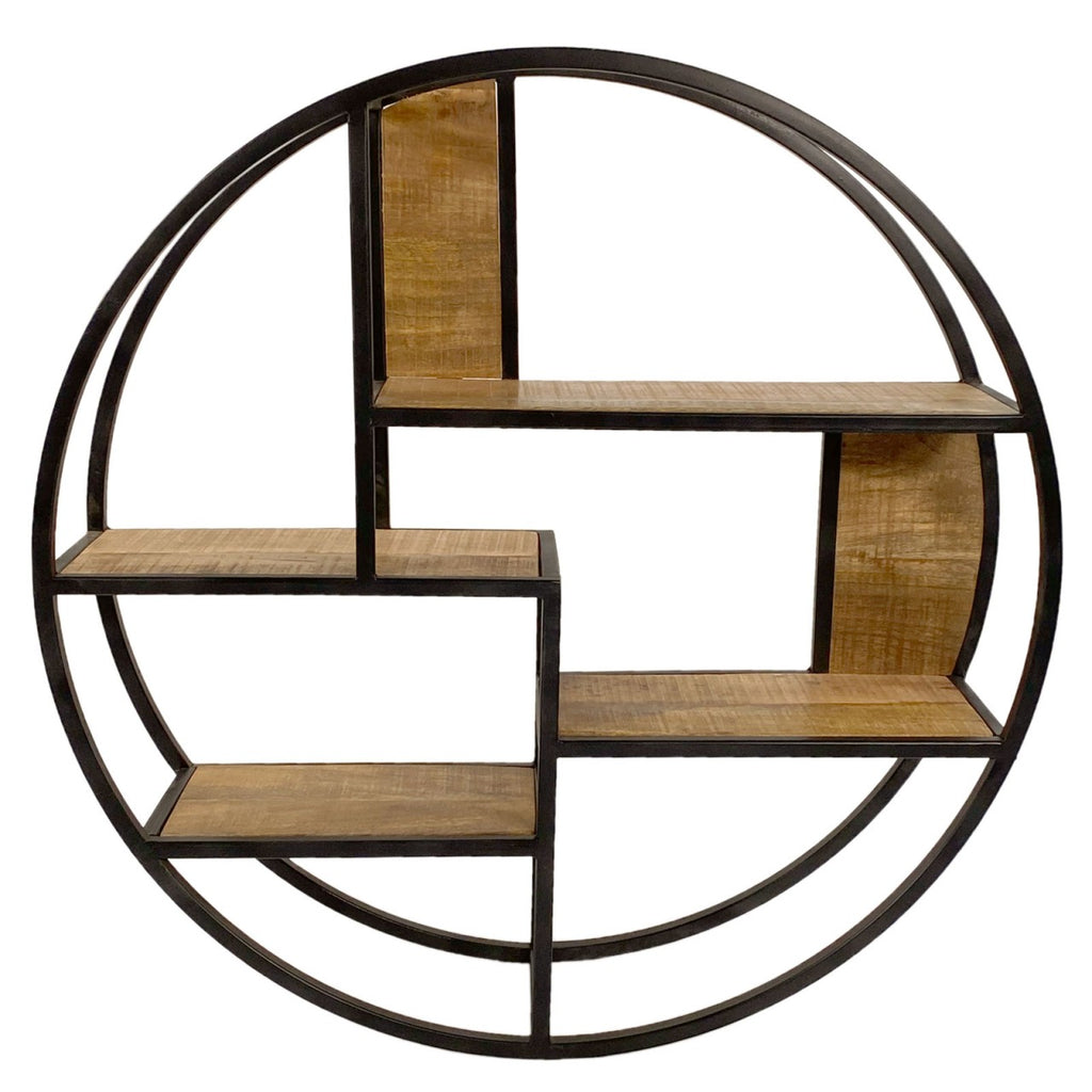 Væghængt reol/hylde 80x80x20cm i metal og træ - Nordic Unique