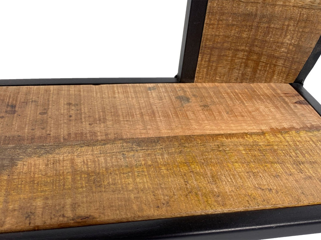 Væghængt reol/hylde 80x80x20cm i metal og træ - Nordic Unique