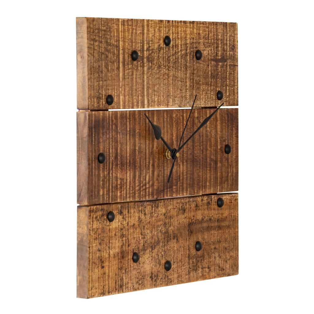 Vægur Træ 30x30cm af massivt mangotræ