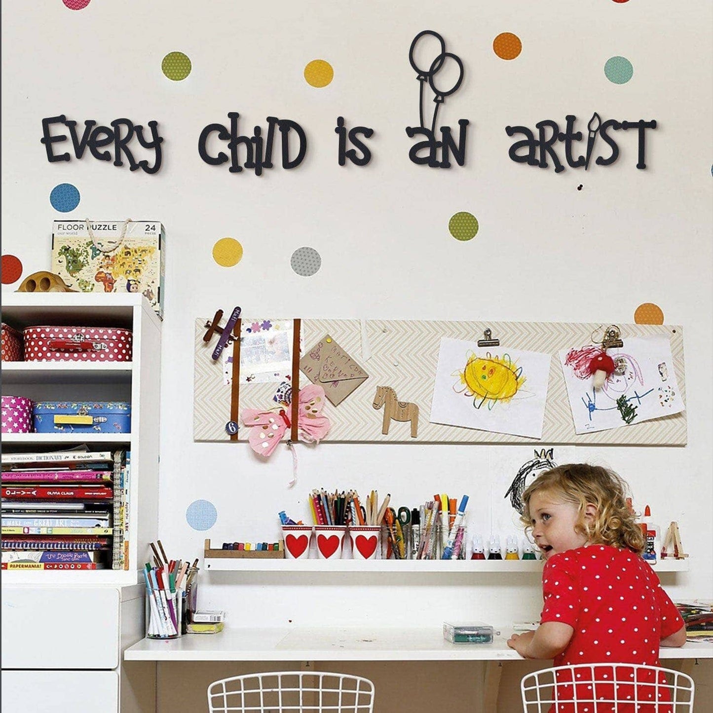 Every Child Is An Artist, Metal Vægdekoration, Nordic Unique