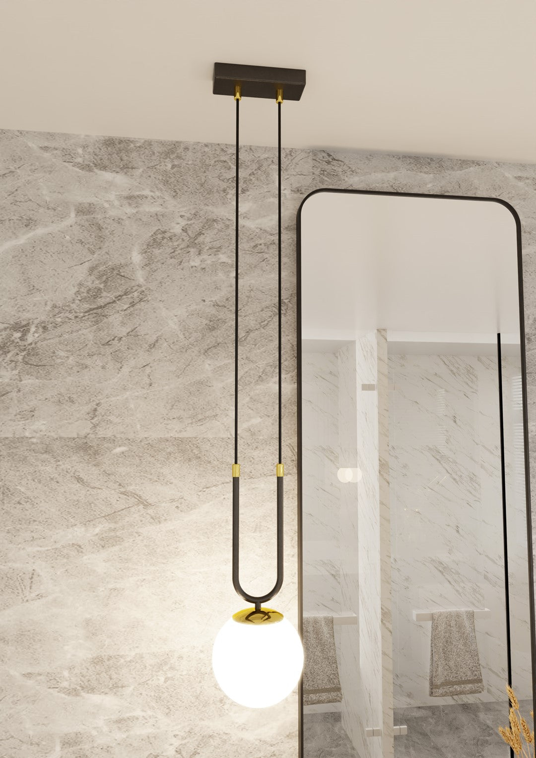 Loftlampe GLAM 1 - Sort / Hvid / Guld - Nordic Unique