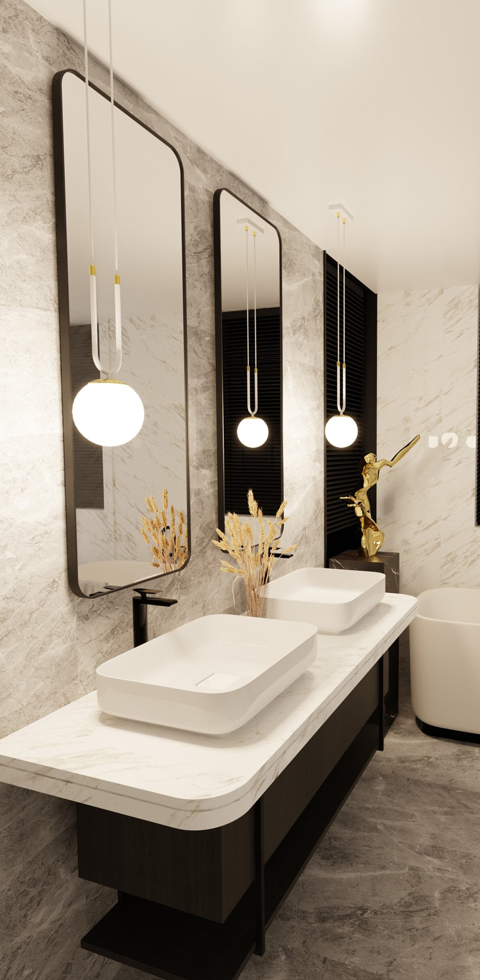 Loftlampe GLAM 1 - Hvid / Guld - Nordic Unique