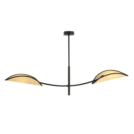 Loftlampe LOTUS 2 - Sort / Rattan - Nordic Unique