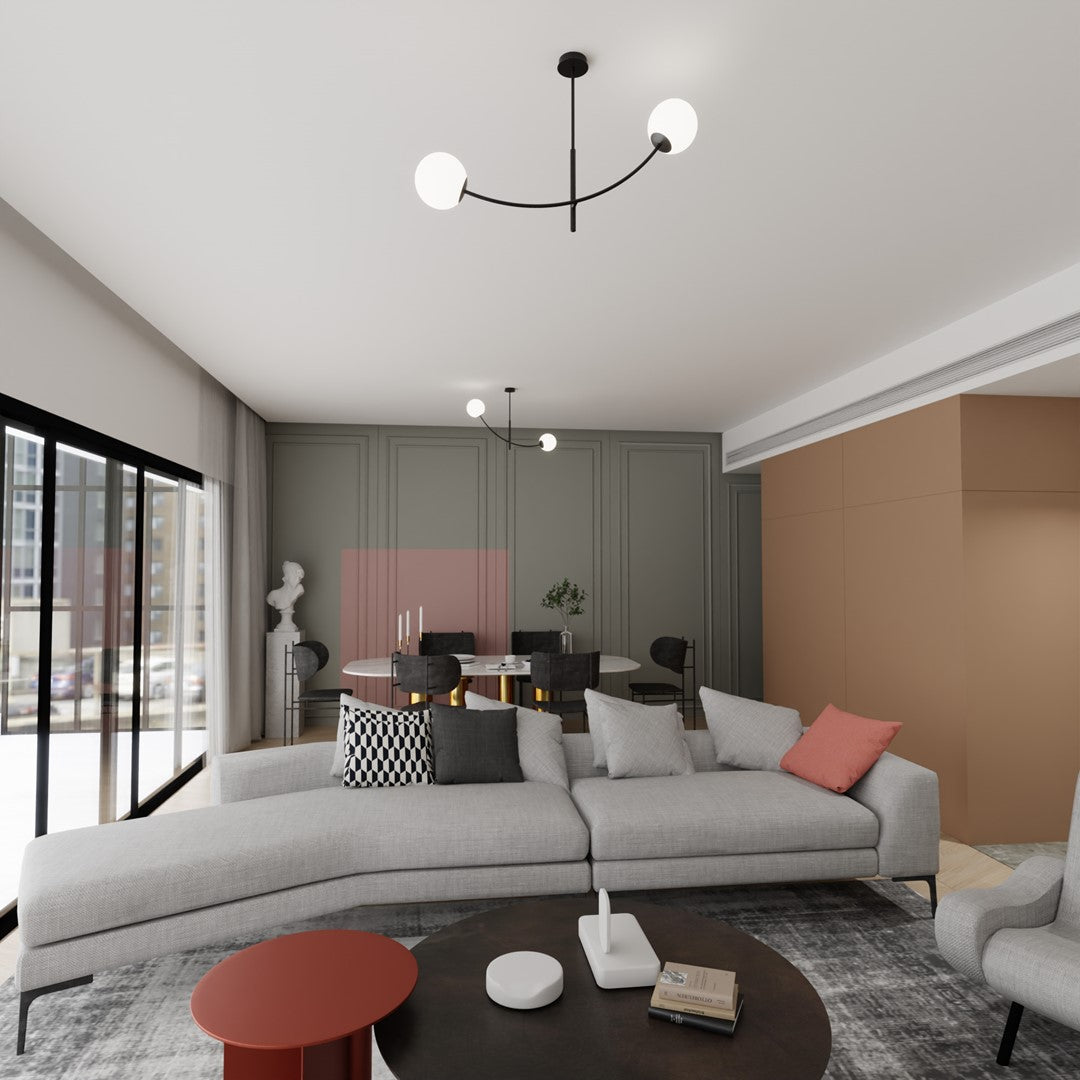 Loftlampe HUNTER 2 - Sort / Hvid - Nordic Unique