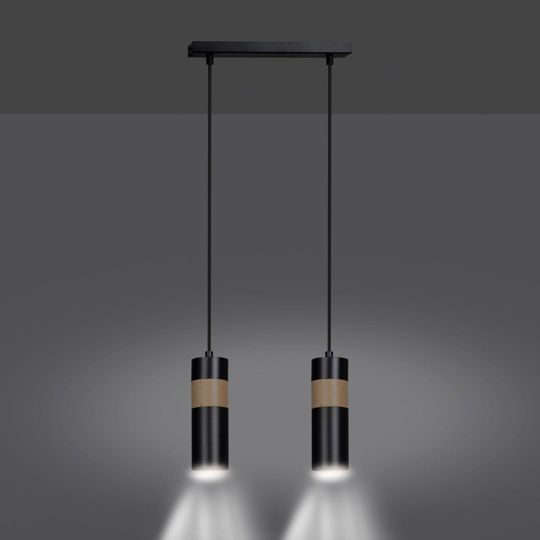 Loftlampe AKARI 2 - Sort / Træ - Nordic Unique