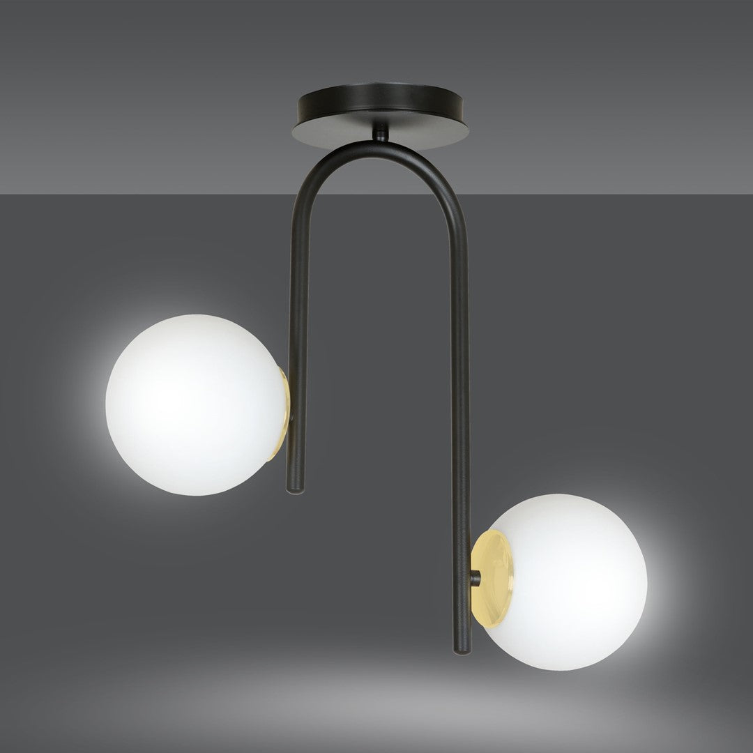 Loftlampe RAGNAR 2 - Sort / Guld / Hvid - Nordic Unique