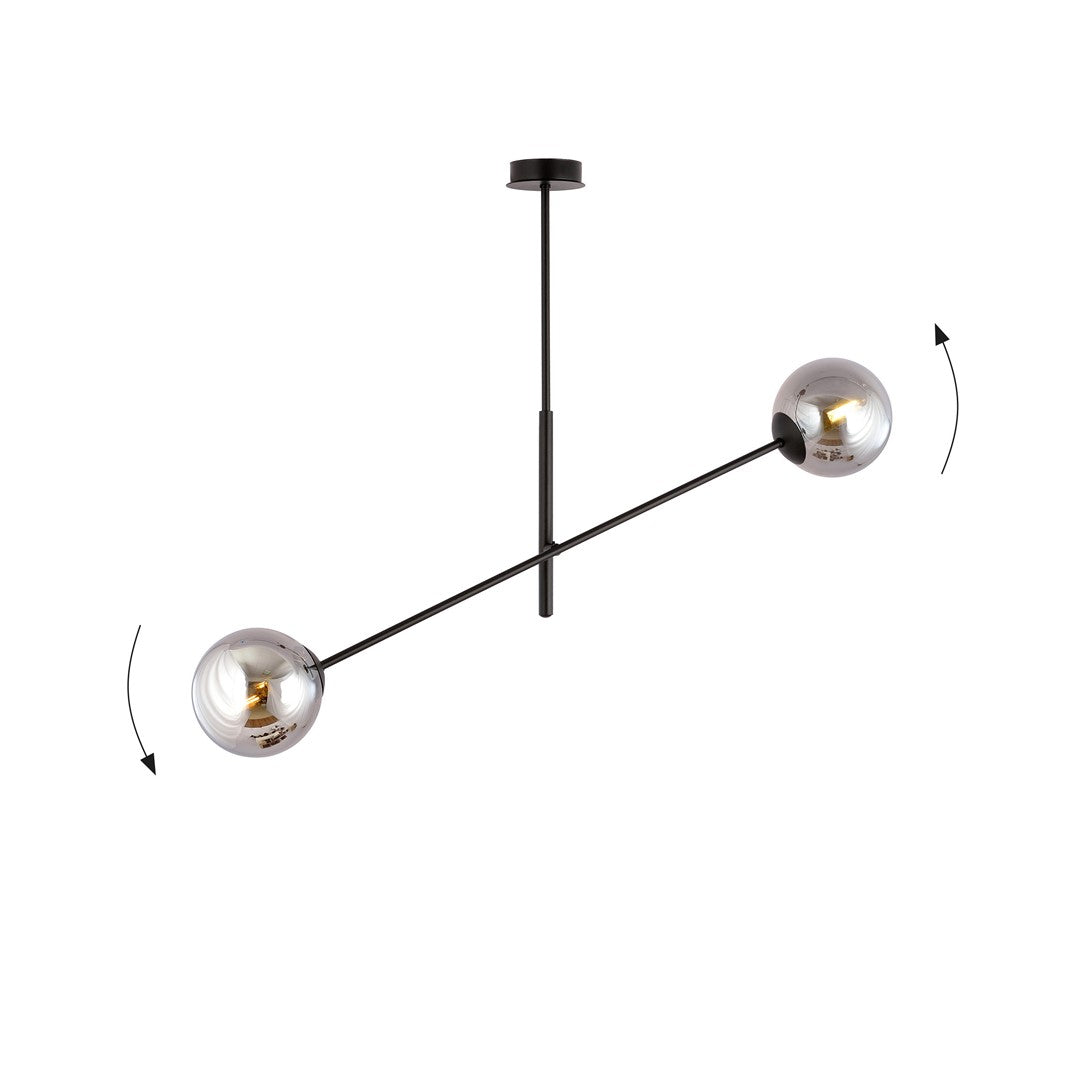 Loftlampe LINEAR 2 - Sort / Grafit - Nordic Unique