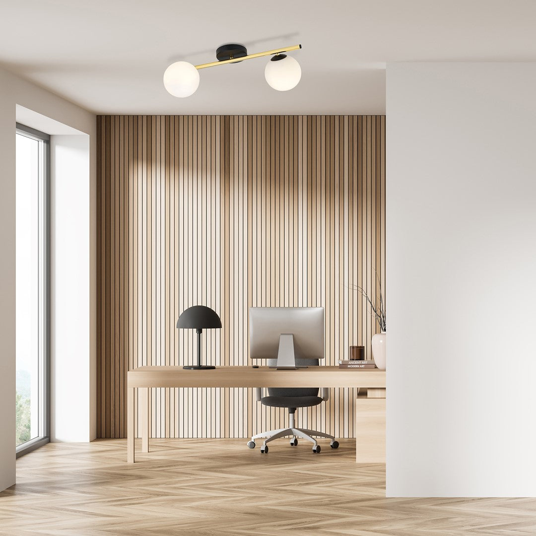 Loftlampe SPLENDI 2 - Sort / Hvid / Guld - Nordic Unique