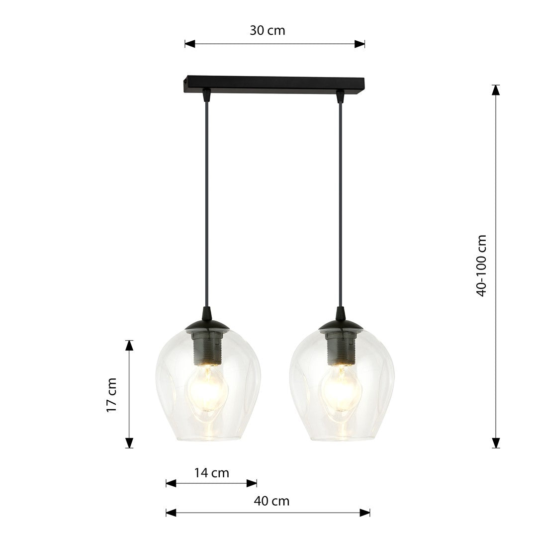 Loftlampe ISTAR 2 Gennemsigtig - Sort - Nordic Unique