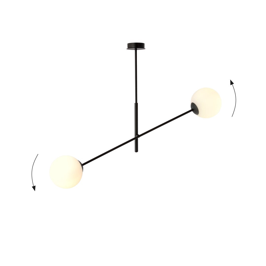 Loftlampe LINEAR 2 - Sort / Hvid - Nordic Unique