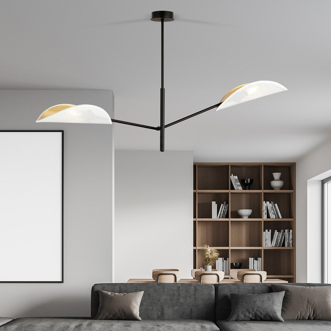 Loftlampe VENE 2 - Hvid / Guld - Nordic Unique