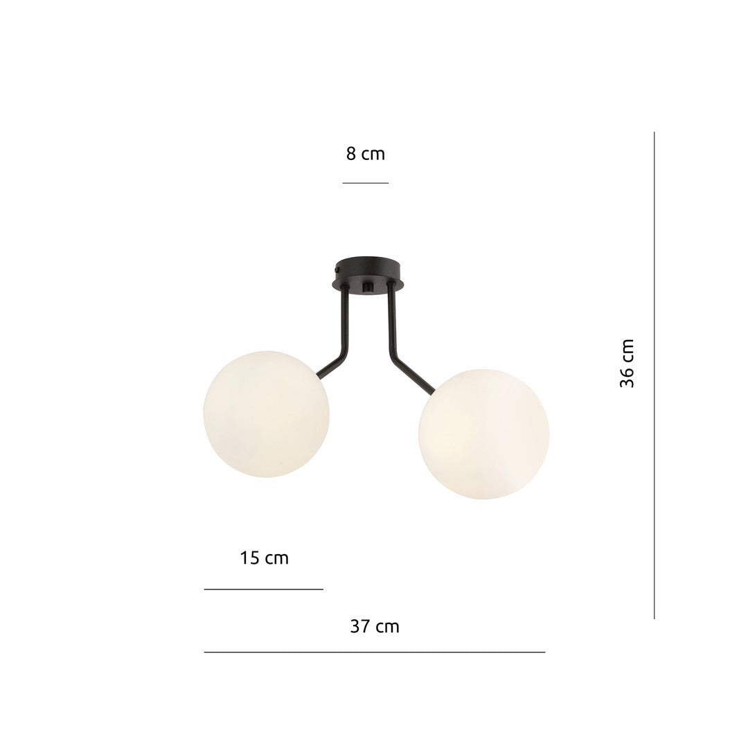 Loftlampe NOVA 2 - Sort / Hvid - Nordic Unique