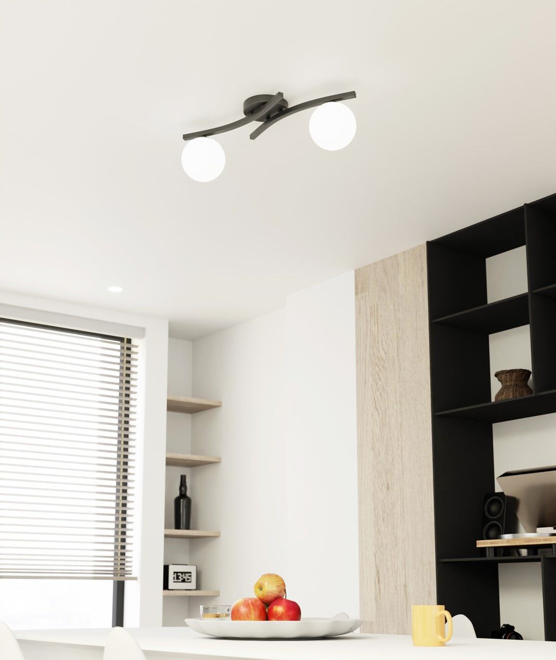 Loftlampe OPUS 2 - Sort / Hvid - Nordic Unique