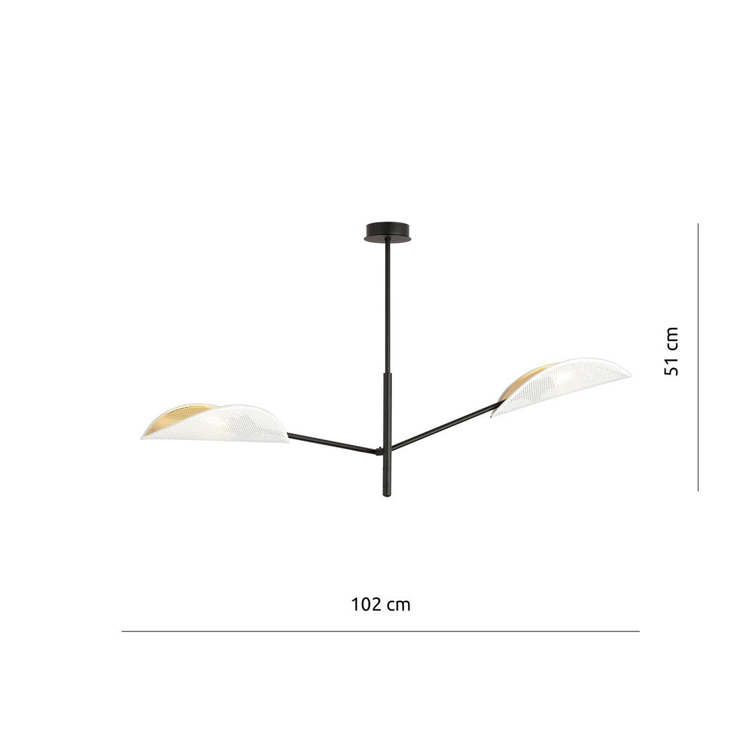 Loftlampe VENE 2 - Hvid / Guld - Nordic Unique