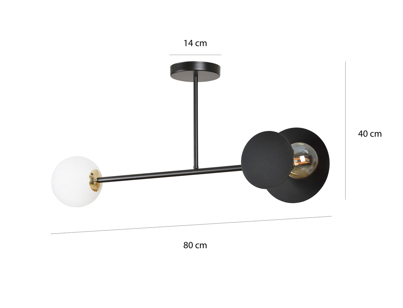 Loftlampe MINERVA 2 - Sort - Nordic Unique