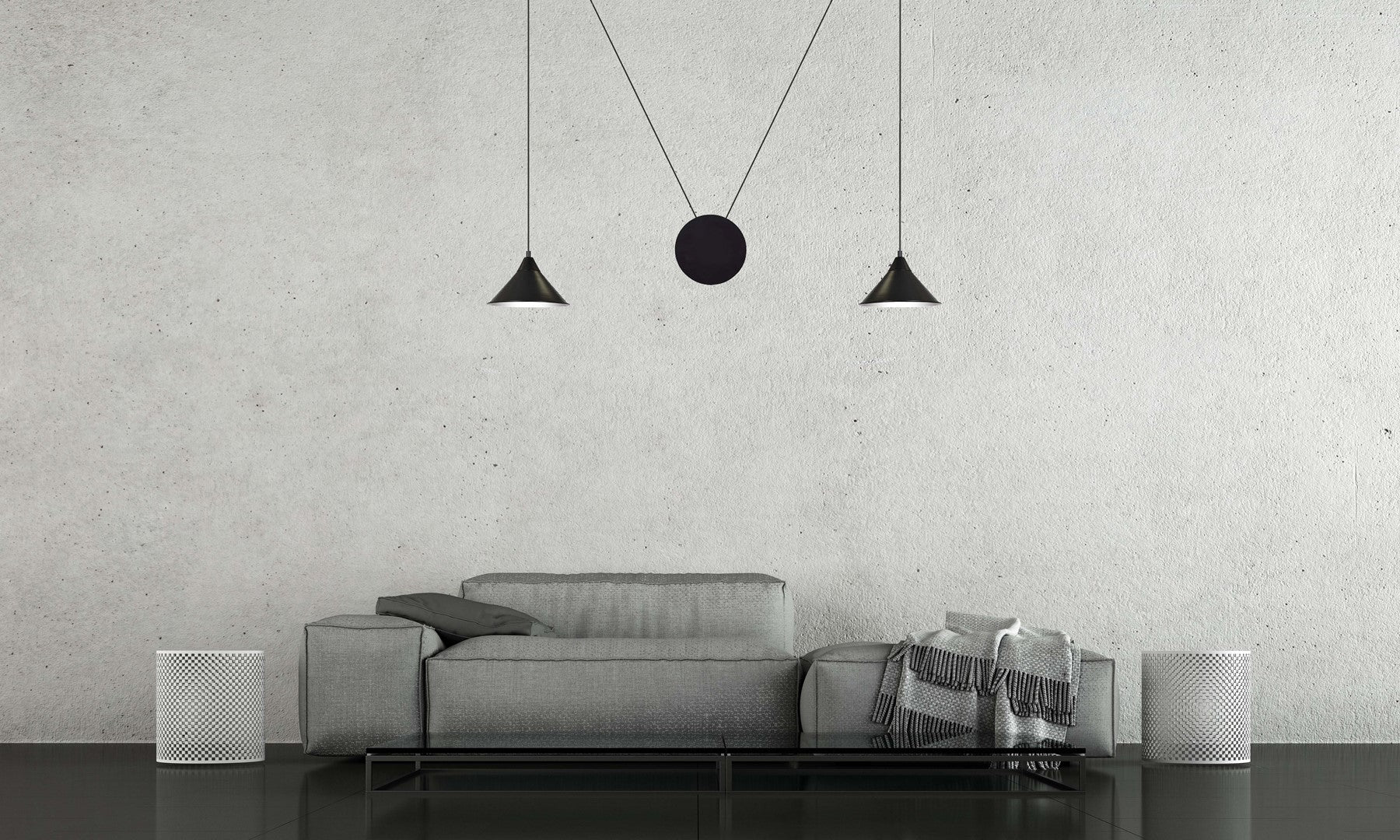 Loftlampe ABRAMO 2 - Sort - Nordic Unique