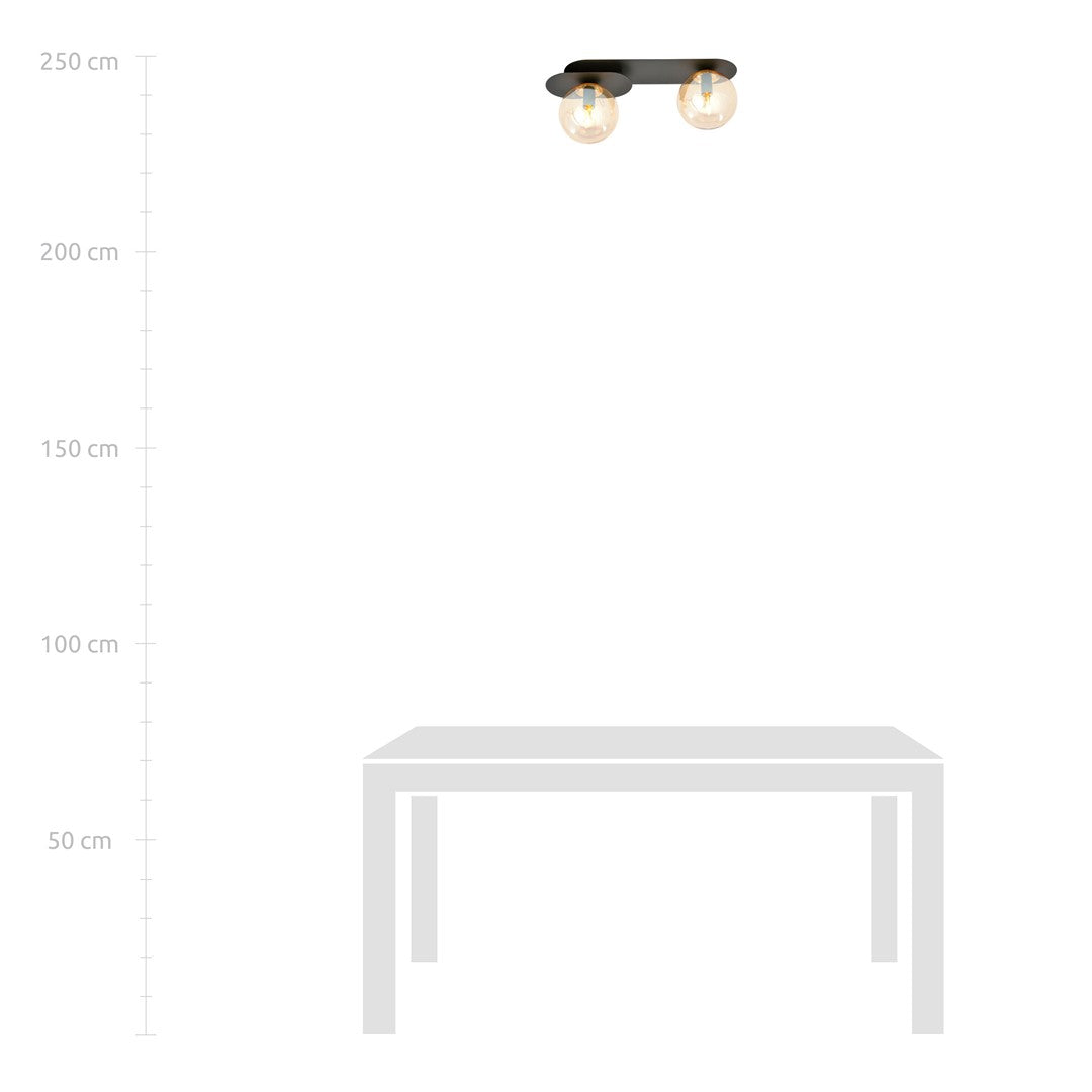 Loftlampe PLAZA 2 - Sort / Rav - Nordic Unique