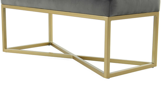 Bænk Diaz 100 – Grå / Guld - Nordic Unique