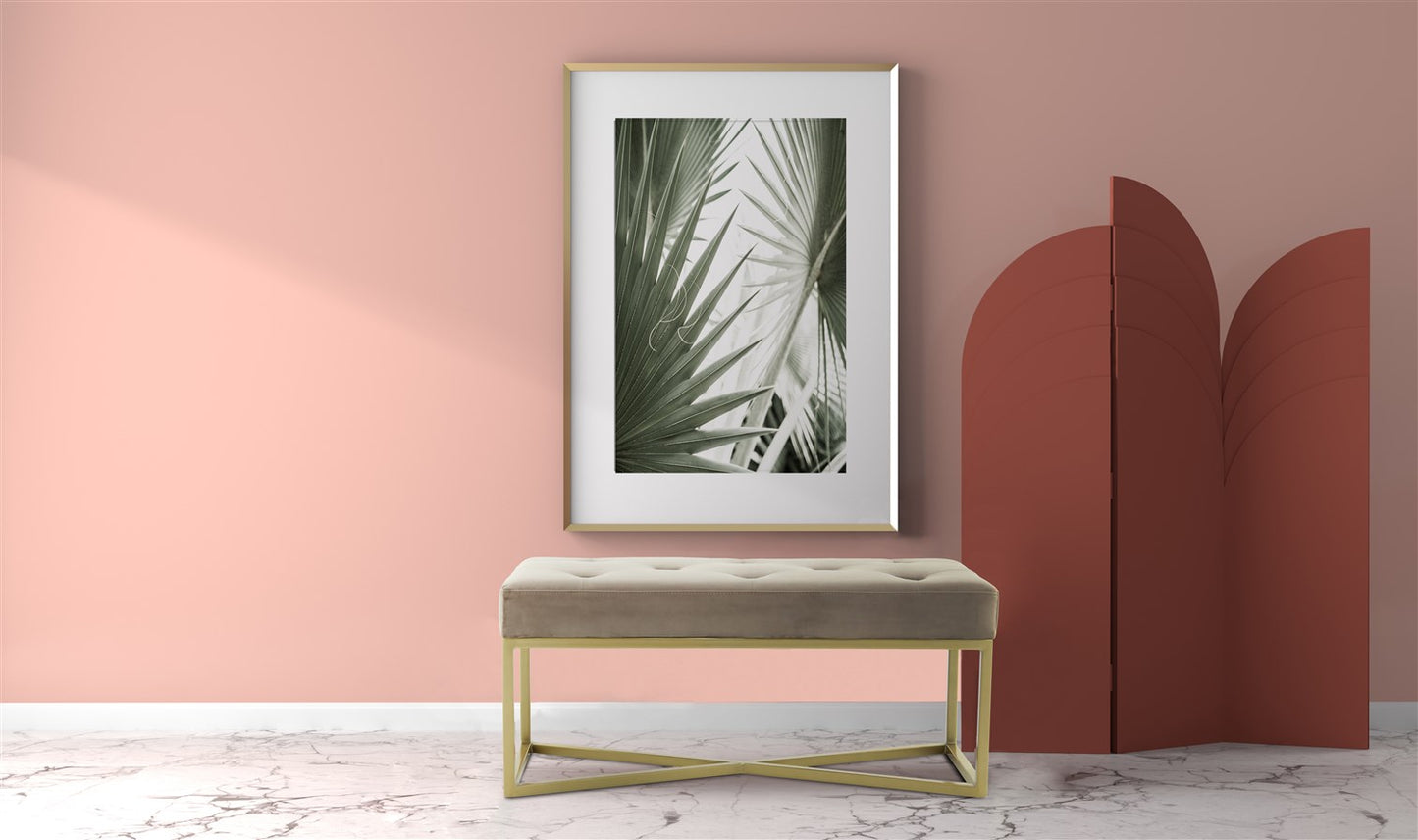 Bænk Diaz 100 – Taupe / Guld - Nordic Unique