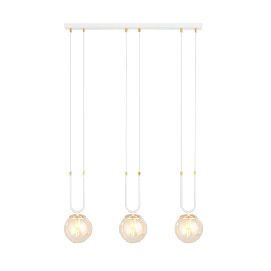 Loftlampe GLAM 3 - Hvid / Guld / Rav - Nordic Unique