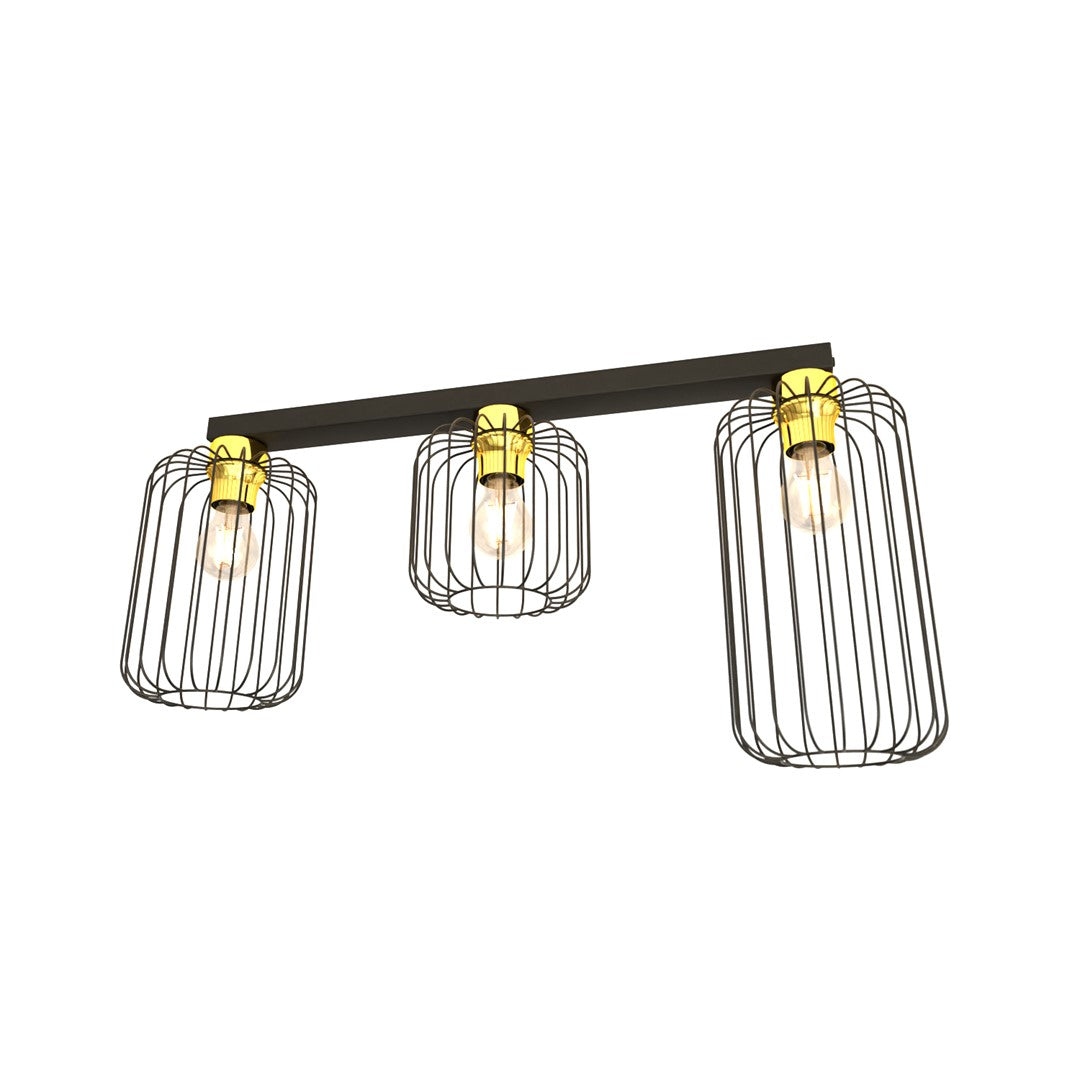 Loftlampe BARN 3 - Sort / Guld - Nordic Unique