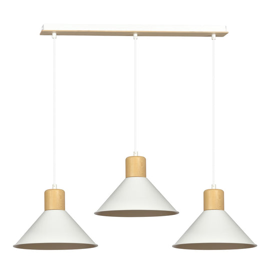 Loftlampe ROWEN 3 - Hvid / Træ - Nordic Unique