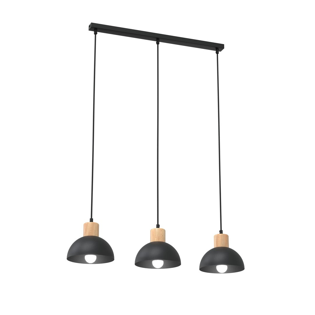 Loftlampe SECO 3 - Sort / Træ - Nordic Unique