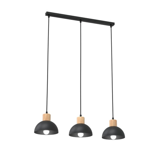 Loftlampe SECO 3 - Sort / Træ - Nordic Unique