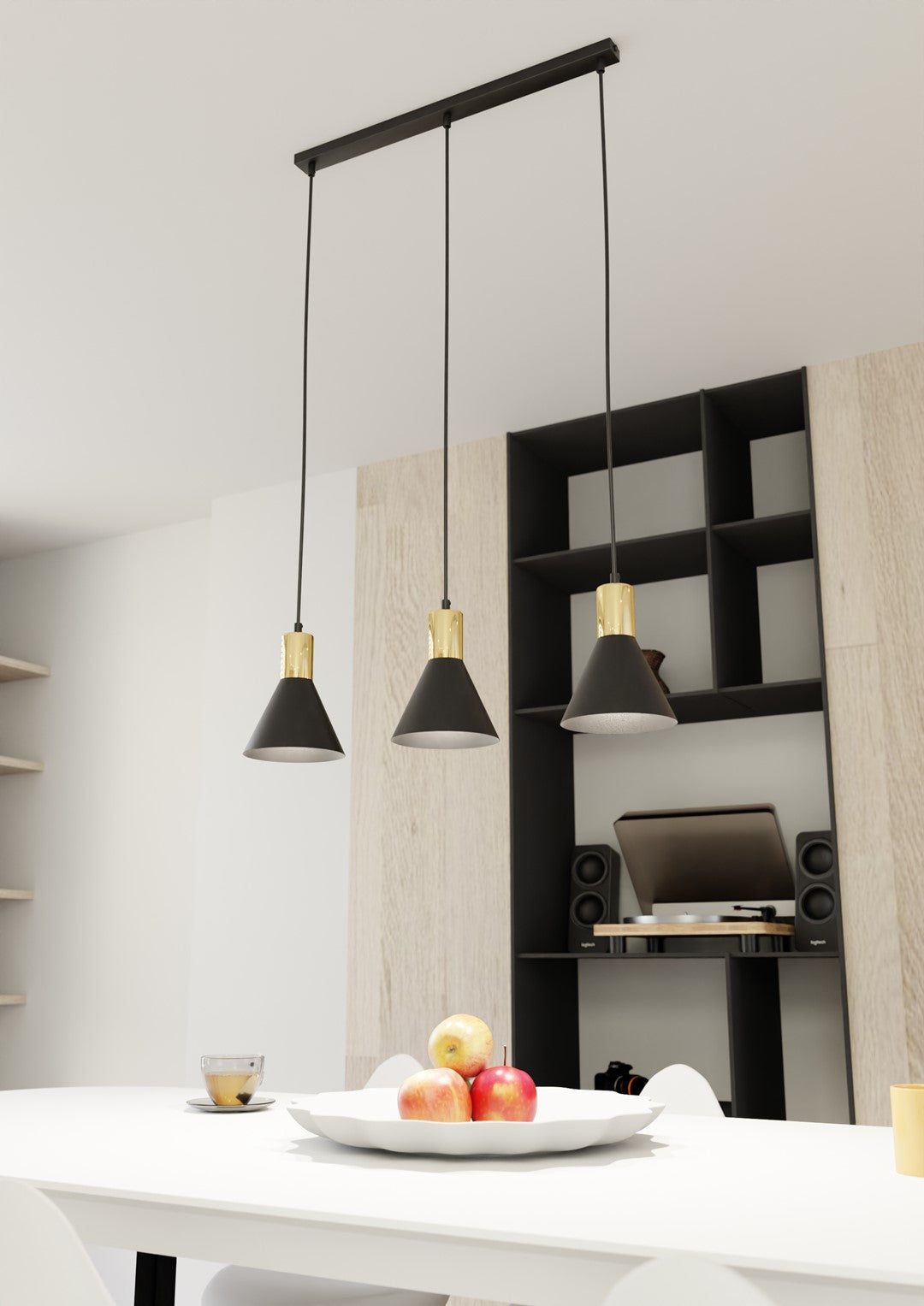 Loftlampe ROSA 3 - Sort / Guld - Nordic Unique
