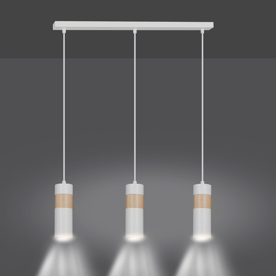 Loftlampe AKARI 3 - Hvid / Træ - Nordic Unique