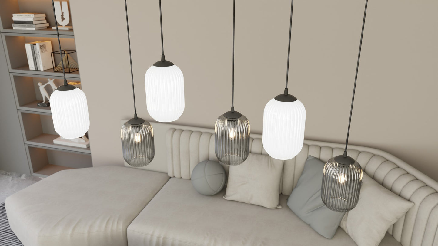Loftlampe VERDI 3 - Sort / Hvid / Grafit - Nordic Unique