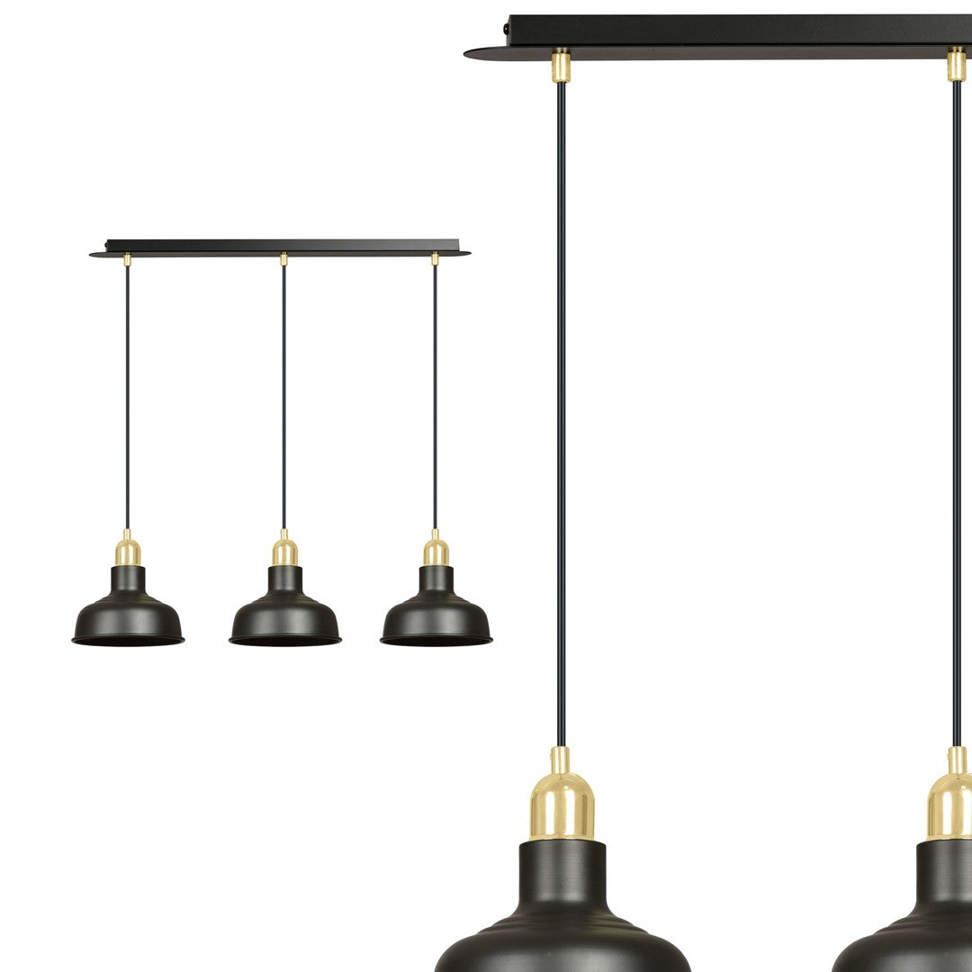 Loftlampe IBOR 3 - Sort / Guld - Nordic Unique